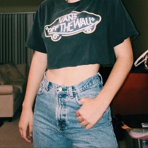 cropped vans skater tee
